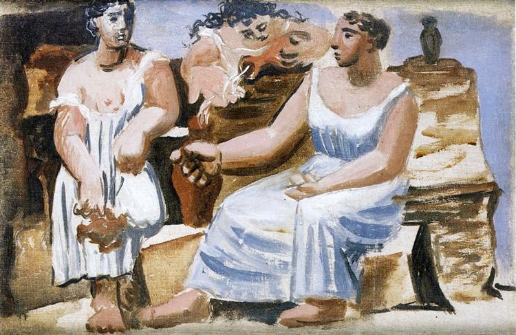 Pablo Picasso Oil Painting Three Women At A Fountain (Study)